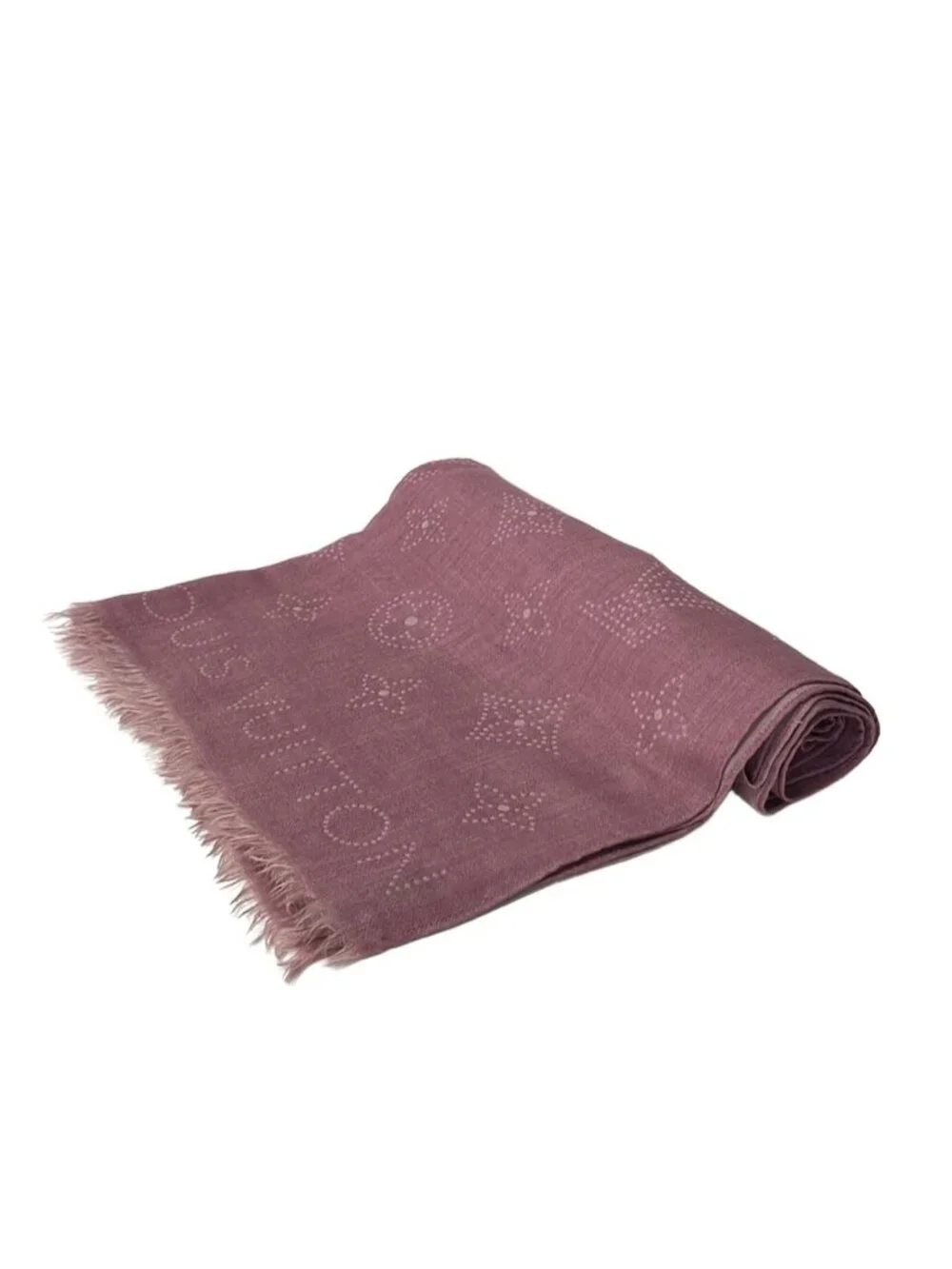 Louis Vuitton Shawl Monogram Pink Cashmere Silk Scarf